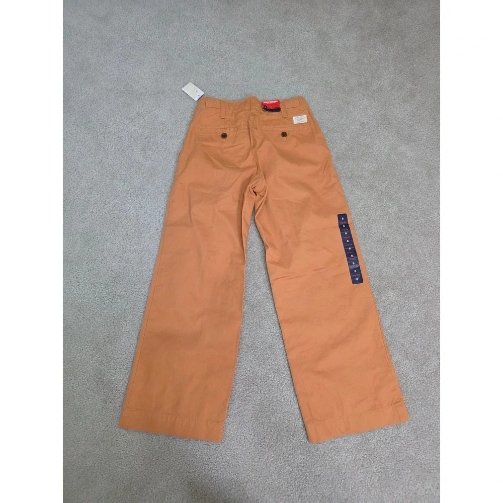 Gap Kids Relaxed Fit Chino Pants Orange Size 8 Regular NWT Adjustable Waist